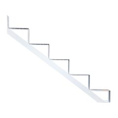Limon de marche, aluminium, 5 marches, blanc, 45"