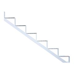 Limon de marche, aluminium, 6 marches, blanc, 52 ½"