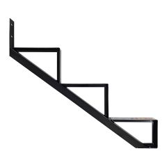 Limon de marche, aluminium, 3 marches, noir, 30"