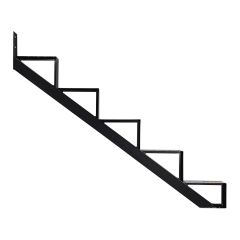 Limon de marche, aluminium, 5 marches, noir, 45"