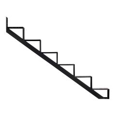 Limon de marche, aluminium, 6 marches, noir, 52 ½"