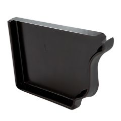 Gutter Left End Cap - Aluminum - 5" - Black