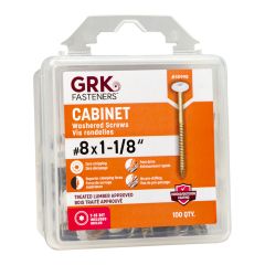 Cabinet Screws – Washer Head – #8 x 1 1/8" – White – 100/Pkg