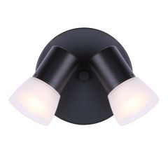 Plafonnier, 2 lumières, Hudsa, noir