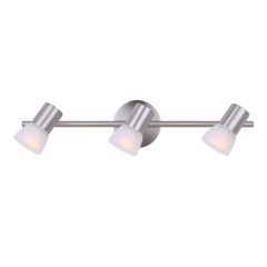 Rail, 3 lumières, Hudsa, nickel brossé