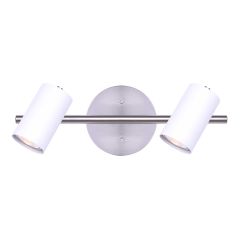 Rail Kardey, 2 lumières, 15", noir-nickel brossé