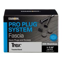 Ensemble vis et bouchons pour fascia, Trex, Toasted Sand, 1 7/8", 100/pqt