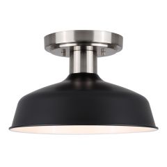 Plafonnier, Osani, noir-nickel brossé, 10"