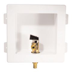 Ice Maker Box Valve – White - 1/2 PEX 1/4 COMP