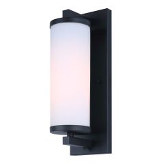 Applique murale extérieure Nebulia, verre opale, noir sablé, 4,75 po x 14,5 po x 5,75 po