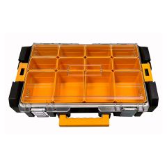 Stackable Storage Organizer - 12 Compartments - 21.6’’ x 13.4’’ x 4.5’’ - Black and Orange