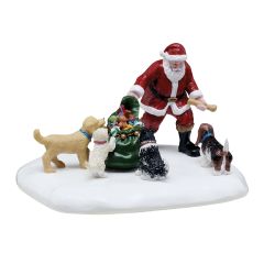 Scène de village de Noël festive - Noël au parc canin