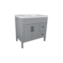 Meuble-lavabo Makala, 36", fini gris mat