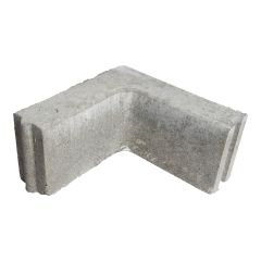 Coin de bordure universelle, béton, 90°, 12" x 12" x 6,75", gris mat