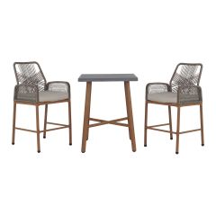 Ensemble bistro Sygno, 3 pièces, hauteur bar, table 29,9", beige