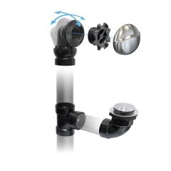 Bath Waste and Overflow Kit - ABS - 1 1/2" - Adjustable Angle - Nickel