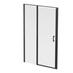 Porte de douche Pandora, pivot, 48", fini noir mat
