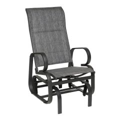 Chaise berçante simple Calais, structure aluminium, rembourrée, gris foncé