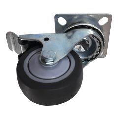 Swivel Caster with Brake - Rubber - 2" - 50kg Load Capacity - Grey
