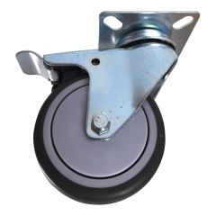 Swivel Caster with Brake - Rubber - 3" - 75kg Load Capacity - Grey