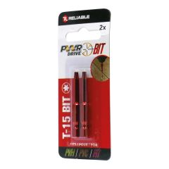 Embouts Torx T-15 pour chocs, 2", 2/pqt