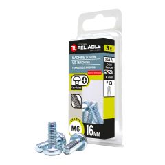 Machine Screws - M6 x 16 mm - Type B - Zinc Plated - 3/Pkg
