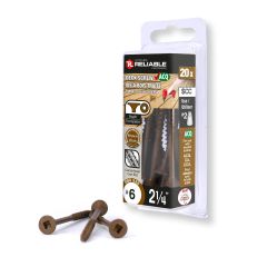 Vis pour bois traité, #6 x 2 1/4", enduit céramique, brun, 20/pqt