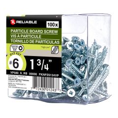 Particle Wood Screws - #6 x 1 3/4" - Asymetric Thread - 100/Pkg