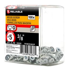 Wood Screws - #5 x 3/8" - Simple Thread - 100/Pkg