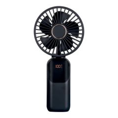 Ventilateur de bureau, 2 po, USB, 1200 mAh, noir mat/lustré