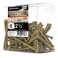 Vis de finition pour bois traité, #8 x 2 1/2", tan, 100/pqt