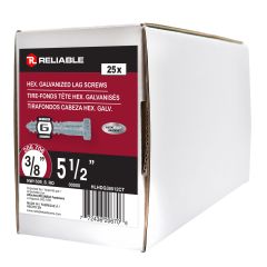 Lag Bolts - 3/8" x 5 1/2" - Galvanized - 25/Pkg