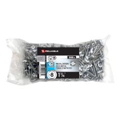 Stainless Steel Metal Screws - #8 x 1 1/4" - Type A - 500/Pkg