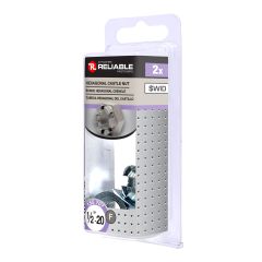 Hexagonal Castle Nuts - 1/2"-20 - Zinc Plated - 2-Pack