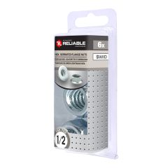 Hex Serrated Flange Nut - 1/2" - Zinc Finish - 6 Pack