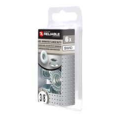 Hex Serrated Flange Nuts - 3/8" - Zinc Finish - 6 Pack