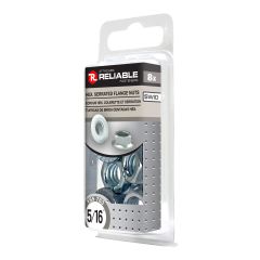 Hex Serrated Flange Nuts - 5/16" - Zinc Finish - 8-Pack