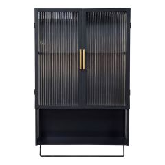 Pharmacie avec porte-serviette, 19 3/4" x 31 1/2",  noir