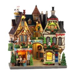 Façade de marché de Noël alsacien, à piles, 4,5 V