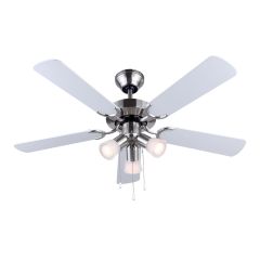 Ventilateur de plafond, 42", 5 pales réversibles, blanc/gris