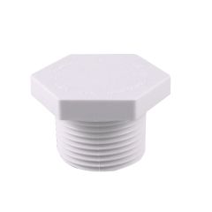 Threaded Male Plug - 1 1/4" - White