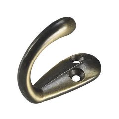 Crochet simple pour garde-robe ou penderie 1-3/4", laiton antique, 18 mm x 46 mm