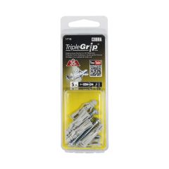 TripleGrip #8 Grey (+ Screws) Anchors (5)