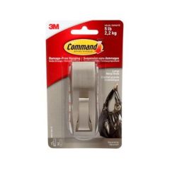 Command Bath Hook Modern Reflections, Large, Brushed Nickel