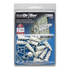 WallDriller Nylon #6 (+ Screws) Anchors (12)