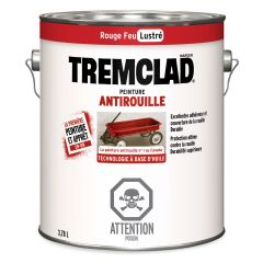 Tremclad Oil Based Rust Paint - Gloss - Fire Red - 3.78 l