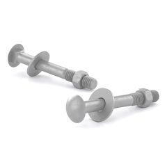 Carriage Bolts with Nut and Washer, Pan Head - Hot-Dip Galvanized Steel - 4" - 4/Pkg