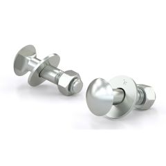 Carriage Bolts with Nut and Washer, Pan Head - Zinc - 4 1/2" - 4/Pkg