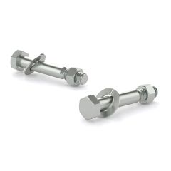 Hex Head Bolts with Nut and Washer - Grade 2 - Zinc - 3 1/2" - 3/Pkg