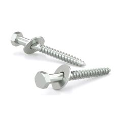 Hex Head Bolts with Washer, Coarse Thread, Lag Point - Zinc - 4" - 2/Pkg